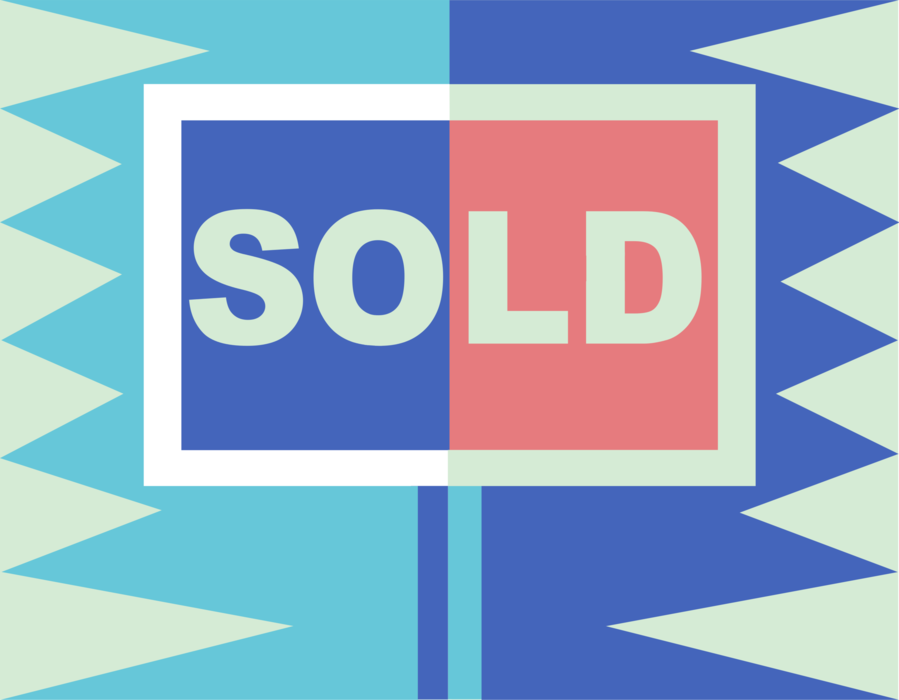 Vector Illustration of Residential Real Estate Sold Sign
