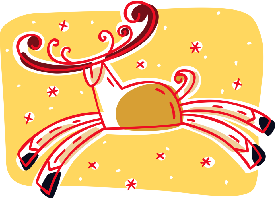 Vector Illustration of Santa's Reindeer Animal at Christmas