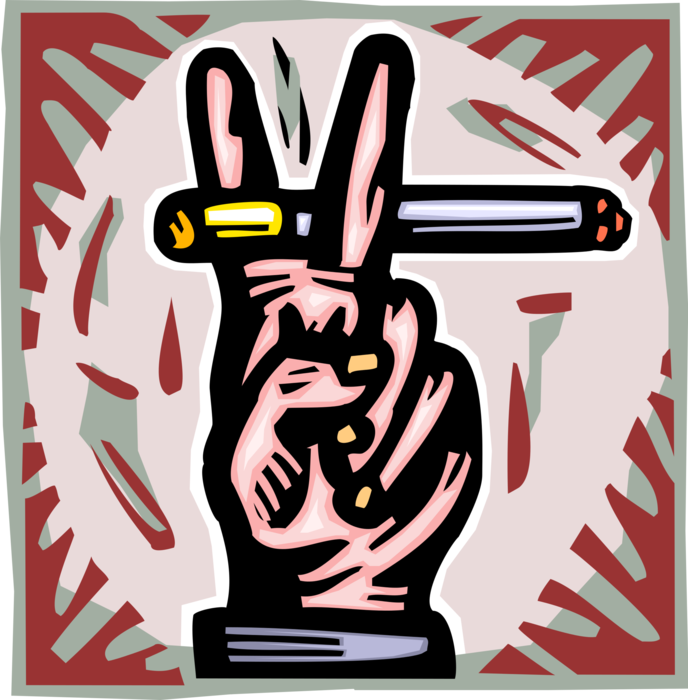 Vector Illustration of Hand with Tobacco Cigarette
