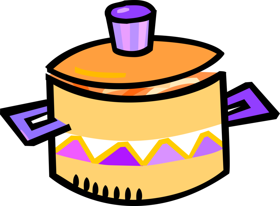 Vector Illustration of Kitchen Kitchenware Saucepan Cooking Pot