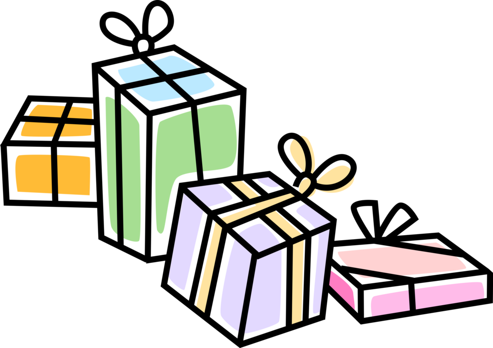 Vector Illustration of Special Occasion Gift Wrapped Presents and Gifts