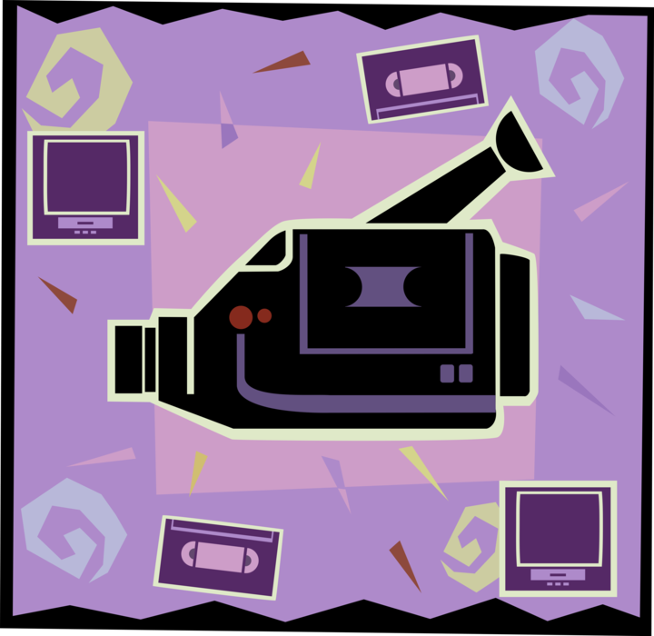 Vector Illustration of Photographic Camcorder Videocamera Camcorder