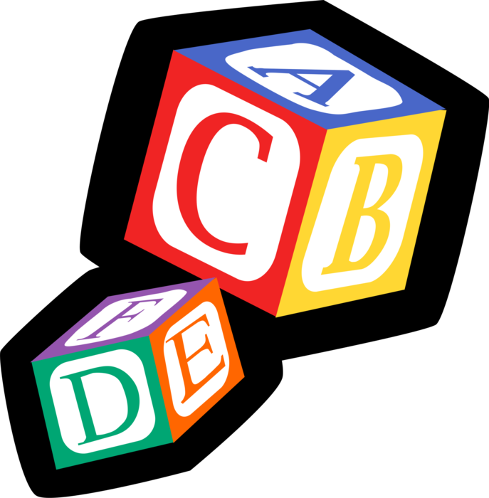 Vector Illustration of Child's Building Block Toys