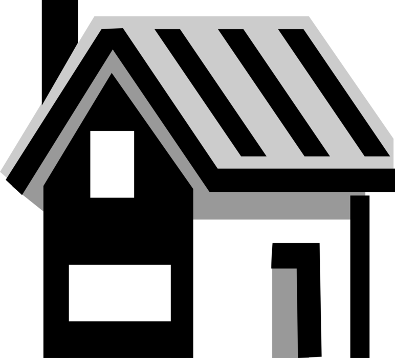 Vector Illustration of Single Family Home Shelter Dwelling House