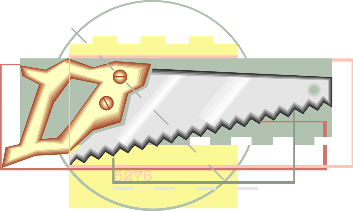 Vector Illustration of Hand Saw Woodworking and Carpentry Tool