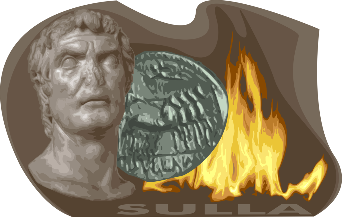 Vector Illustration of Sulla, Roman General, Dictator, and Statesman of Rome
