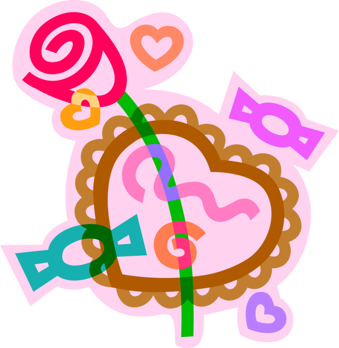 Vector Illustration of Valentine's Day Sentimental Chocolates and Candy Confection Expression of Affection