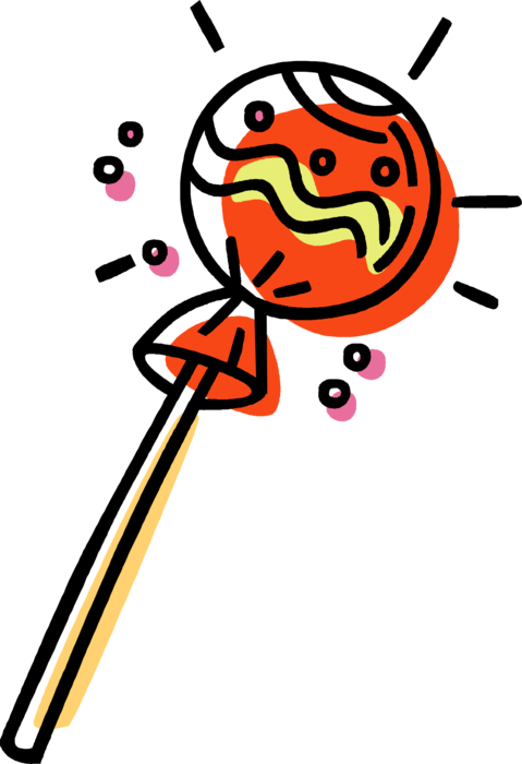 Vector Illustration of Lollipop Sucker Candy Confection on Stick
