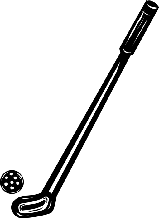 Vector Illustration of Sport of Golf Ball and Golf Driver Club