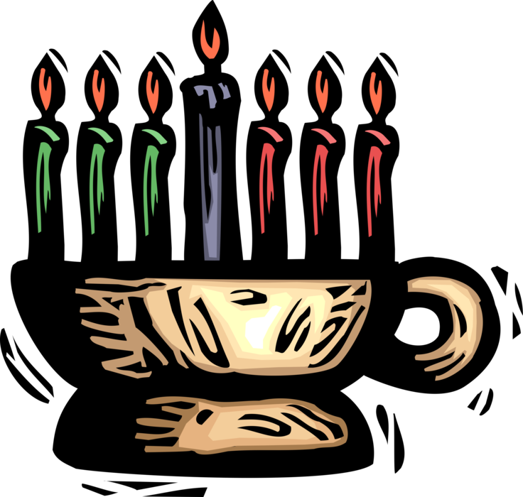 Vector Illustration of Traditional African Kinara Candle Holder of Kwanzaa