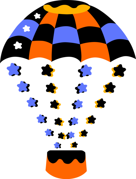 Vector Illustration of Parachuting to Earth with Parachute