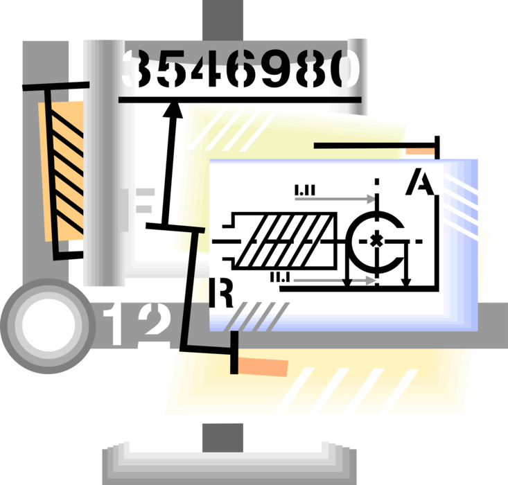 Vector Illustration of Drafting and Design Technical Drawing
