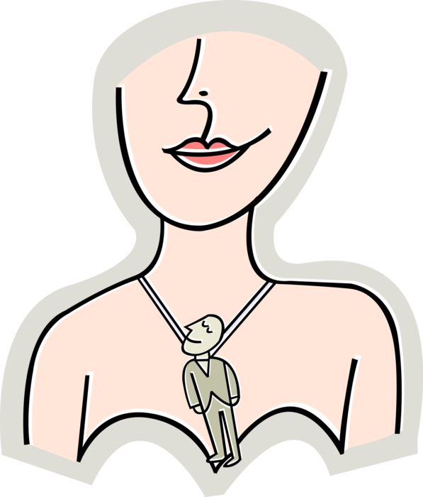 Vector Illustration of Jewelry or Jewellery Necklace of Lover