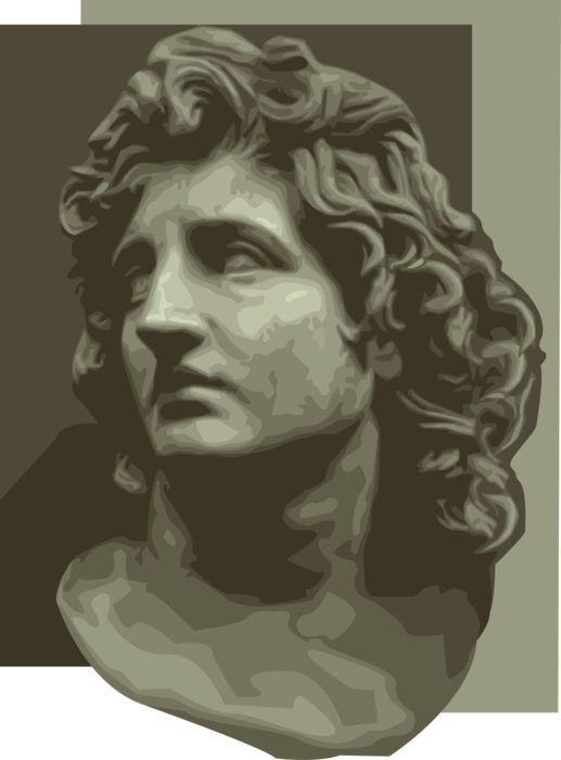 Vector Illustration of Alexander the Great King of Ancient Greek Kingdom of Macedon