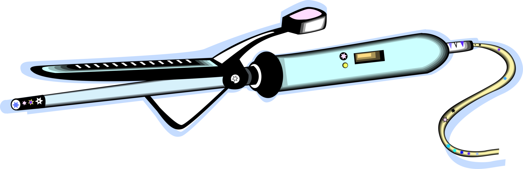 Vector Illustration of Electric Hair Iron or Curling Iron 