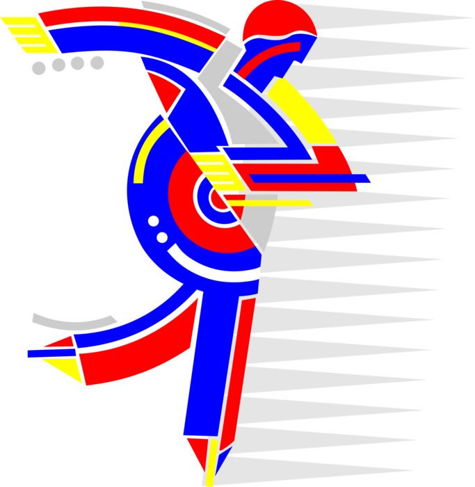 Vector Illustration of Track and Field Athletic Sport Contest Discus Thrower Throwing Heavy Disc Discus