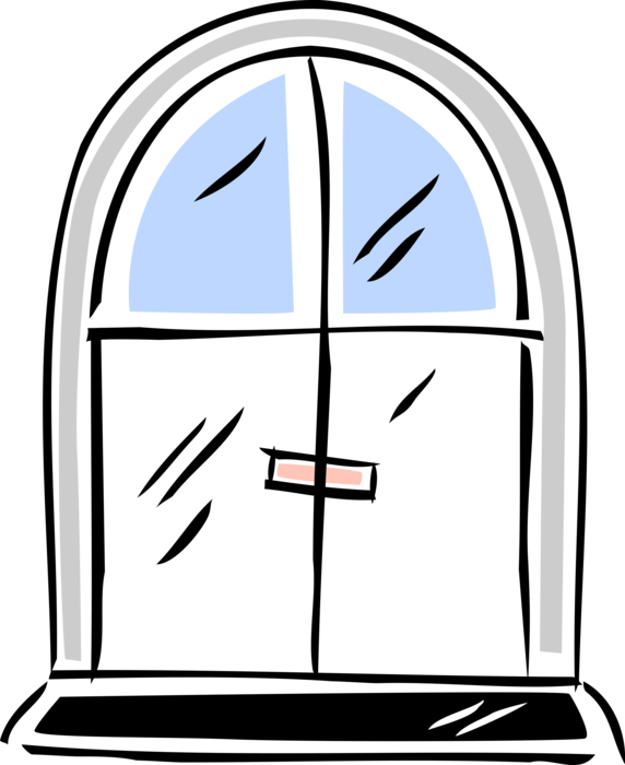 Vector Illustration of Doorway Door Entrance or Access to Enclosed Space