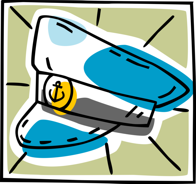 Vector Illustration of Maritime Captain or Skipper's Hat or Cap