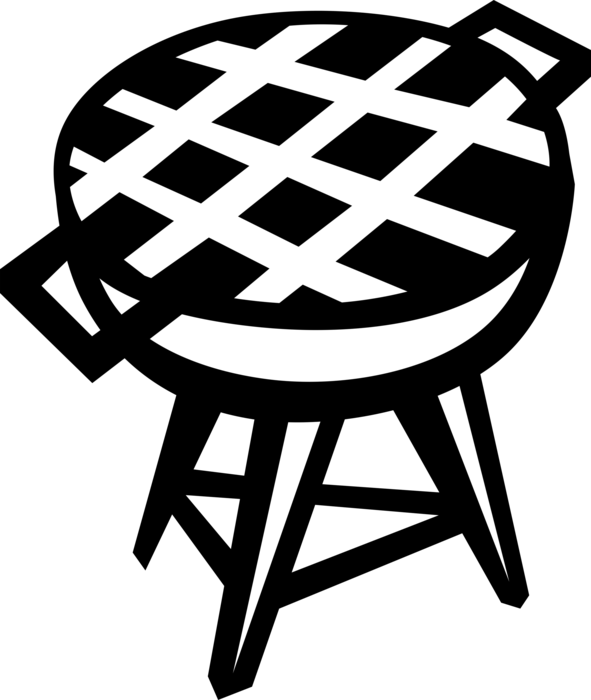 Vector Illustration of Barbecue, Barbeque or BBQ Outdoor Cooking Grill 