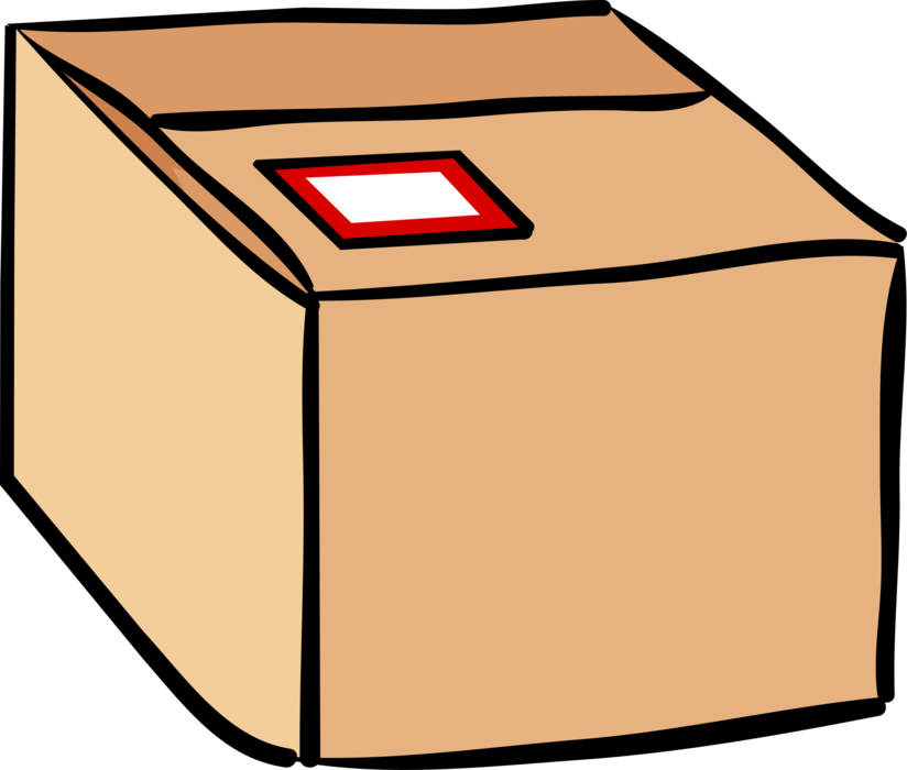 Vector Illustration of Shipping Case Cardboard Box