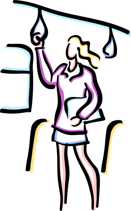 Vector Illustration of Businesswoman Rides Underground Public Transportation to Work