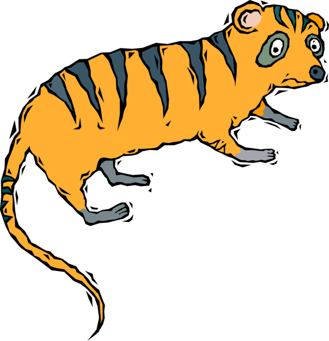 Vector Illustration of Exotic Tiger-Striped Animal