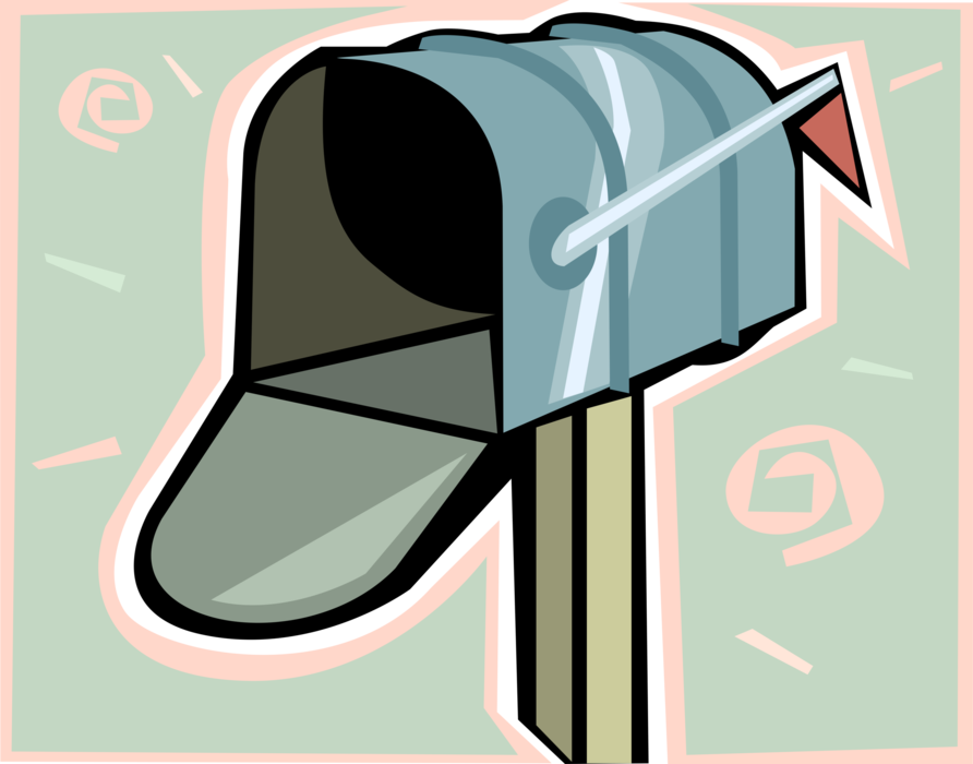 Vector Illustration of Letter Box or Mailbox Receptacle for Incoming Mail