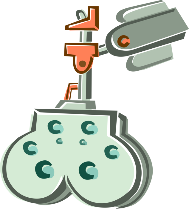 Vector Illustration of Ophthalmologist Optometry Eye Examination Test Equipment at Optometrist's Office