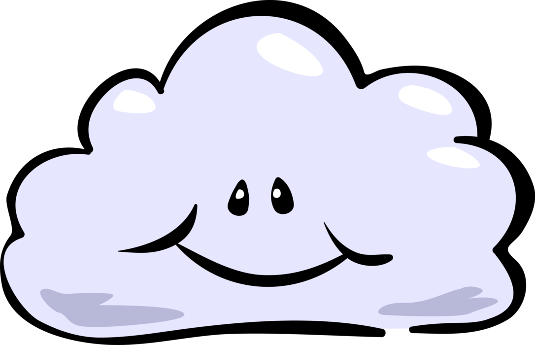 Vector Illustration of Weather Forecast Happy Cloud