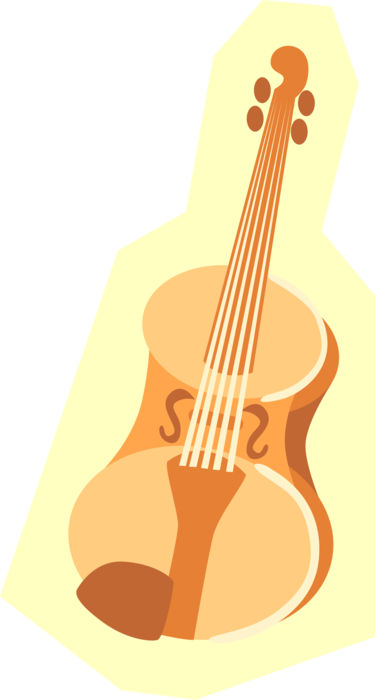 Vector Illustration of Classical Music Violin Stringed Musical Instrument