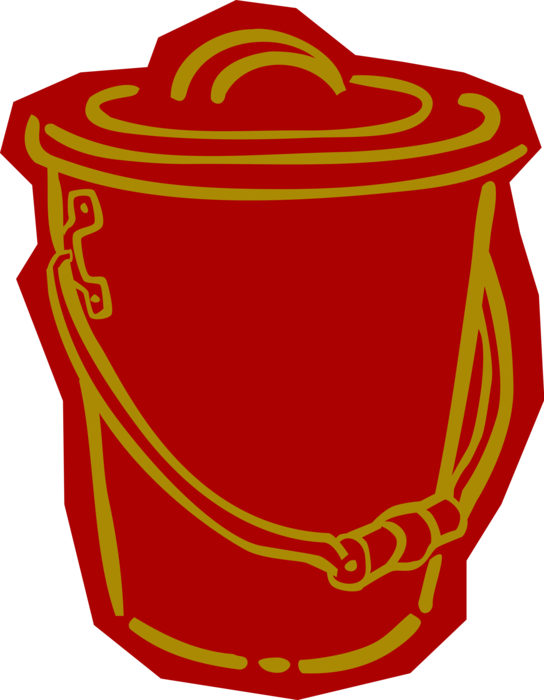 Vector Illustration of Pail Cleaning Tool