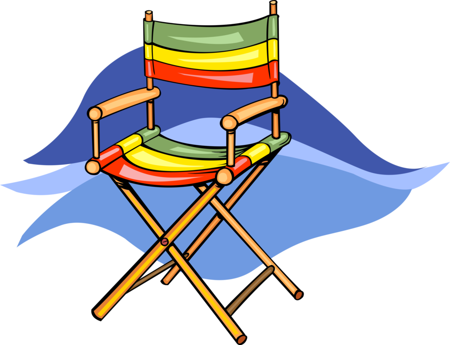 Vector Illustration of Folding Deck and Beach Chair Furniture