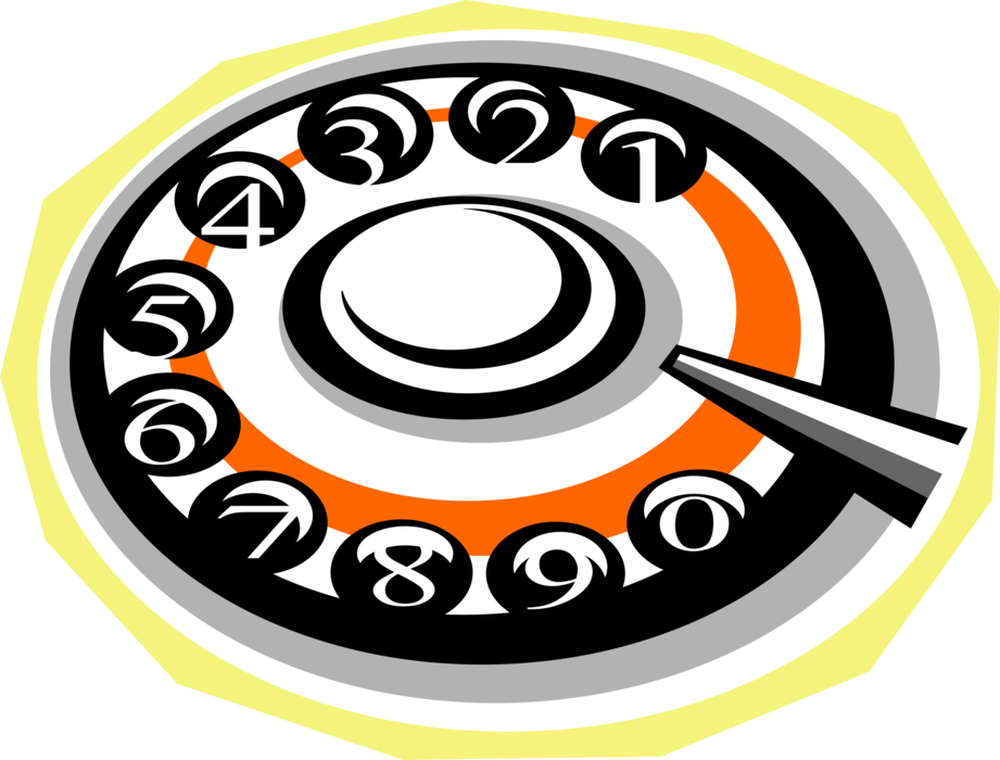 Vector Illustration of Rotary Telephone Phone Dial