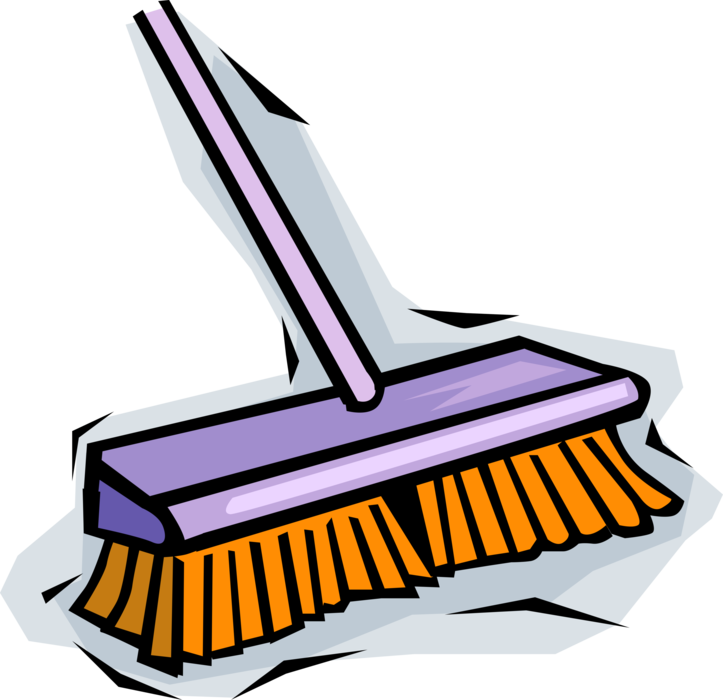 Vector Illustration of Cleaning Broom Sweeping