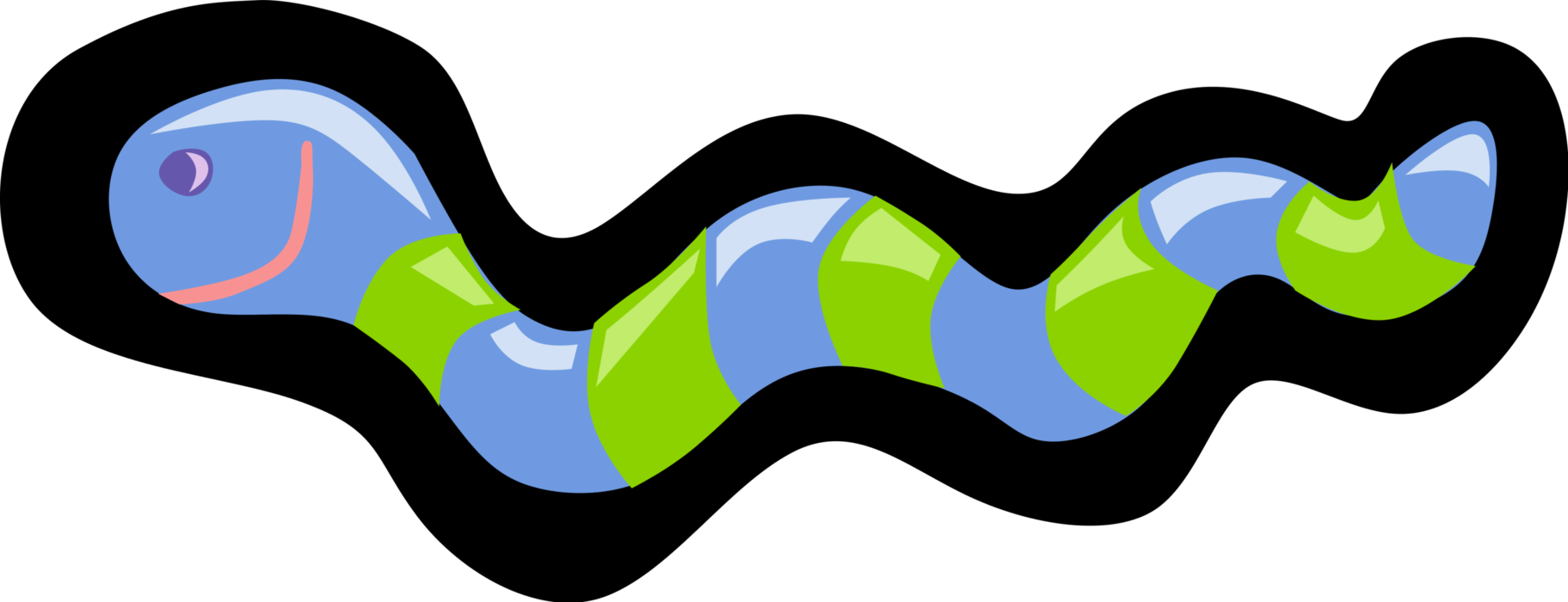 Vector Illustration of Worm Non-Arthropod Invertebrate Animal