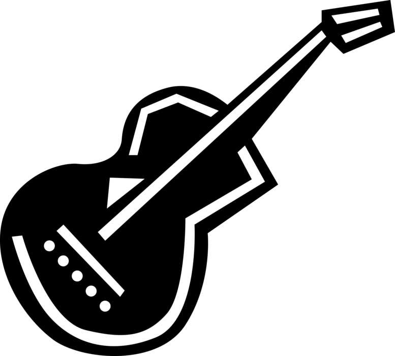 Vector Illustration of Acoustic Guitar Stringed Musical Instrument