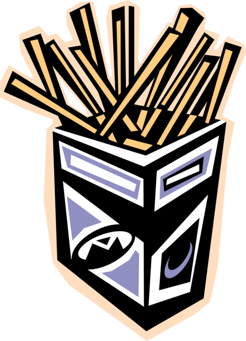 Vector Illustration of French-Fried Potatoes Fast Food French Fries
