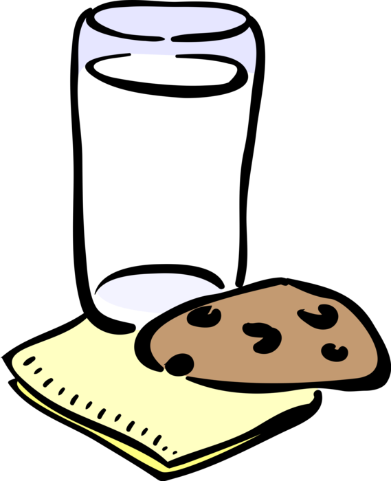 Vector Illustration of Dairy Milk and Cookie Food Snack