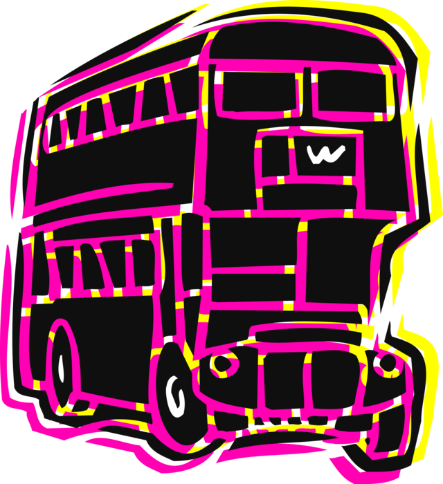 Vector Illustration of Double-Decker Public Transport Passenger Bus used in United Kingdom