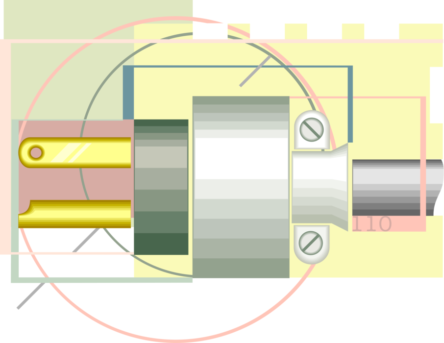 Vector Illustration of Electrical Cord Electric Plug Connects to Electricity Socket