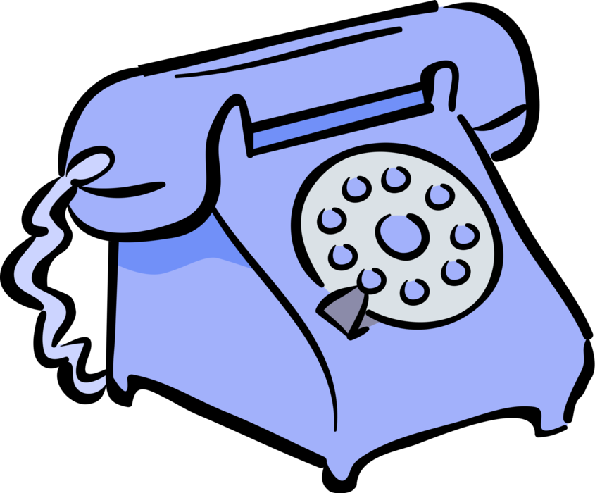 Vector Illustration of Landline Telecommunications Device Telephone or Phone Enables Direct Conversation