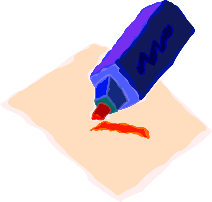 Vector Illustration of Red Permanent Marker Pen