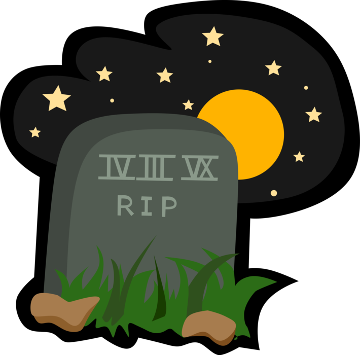 Vector Illustration of Cemetery Tombstone Grave Headstone