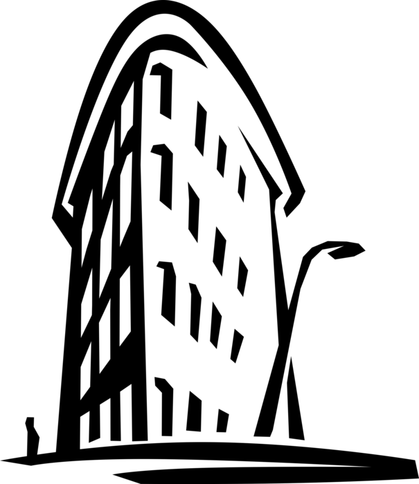 Vector Illustration of Flatiron Building Ground-breaking Skyscraper Building New York City
