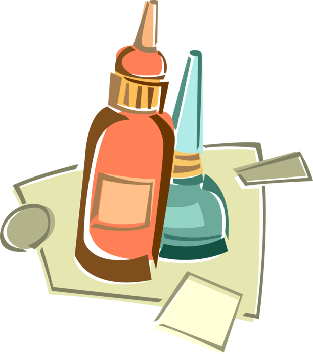 Vector Illustration of Adhesive Glue, Cement, Mucilage or Paste Bottle