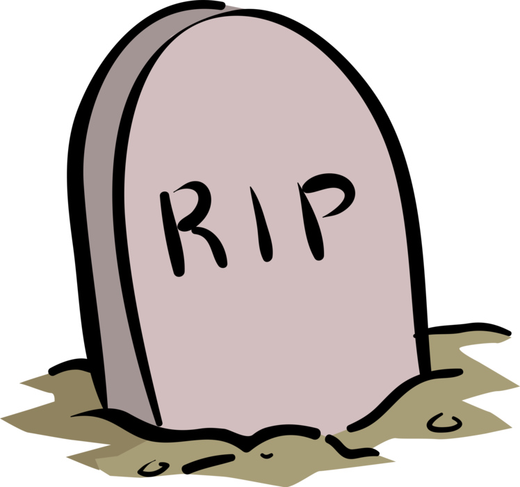 Vector Illustration of Halloween Cemetery Tombstone Grave Headstone with RIP