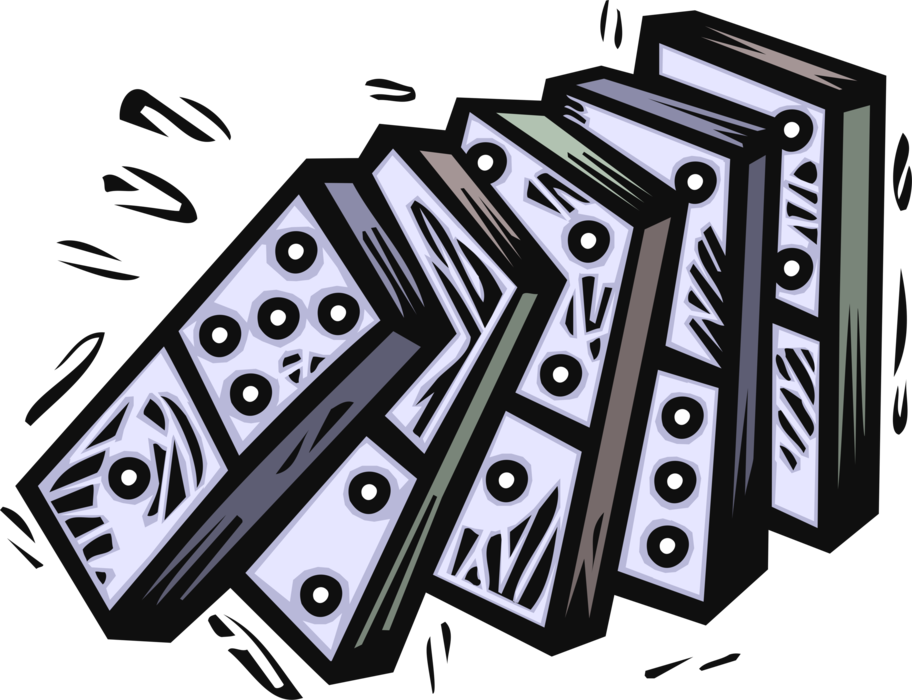 Vector Illustration of Dominoes Dominos Game Played with Rectangular Domino Tiles