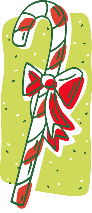 Vector Illustration of Holiday Festive Season Christmas Candy Cane Peppermint Stick