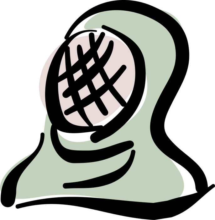 Vector Illustration of Competitive Fencing Mask