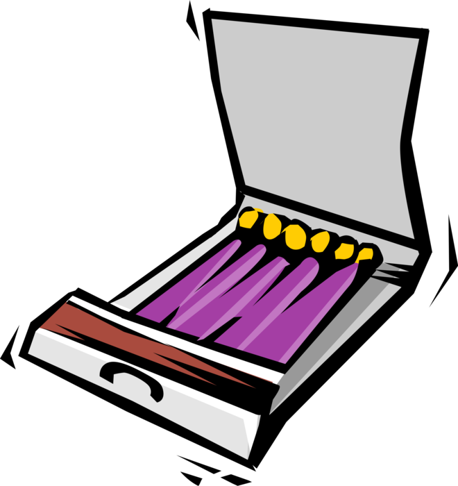 Vector Illustration of Friction Ignition Book of Matches